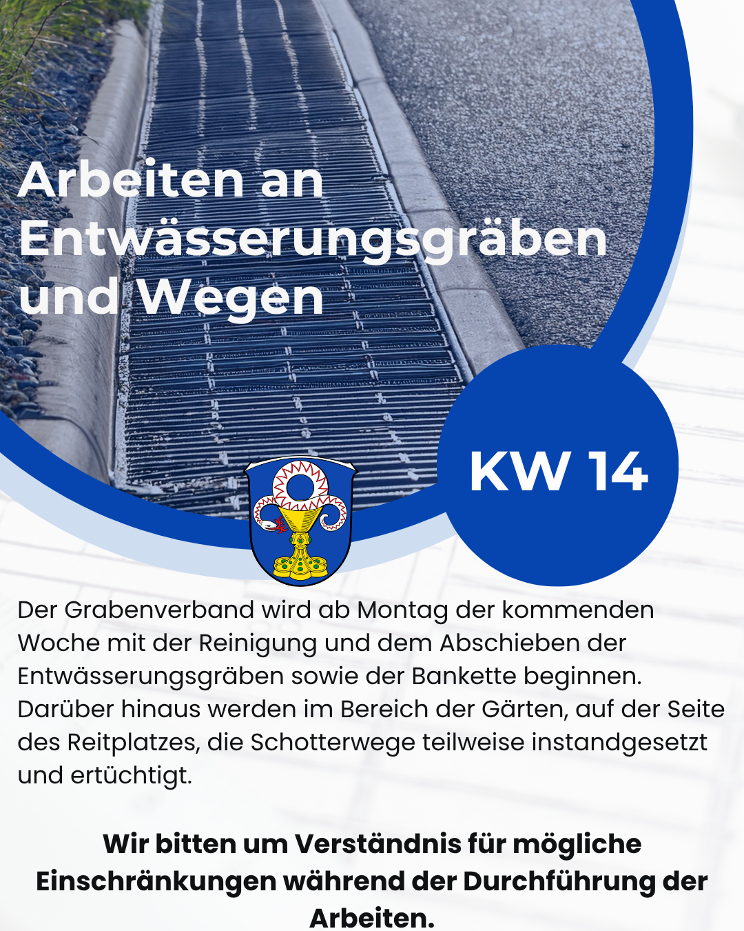 Reinigung Entwässerungsgräben und Banketten KW 14  - 1